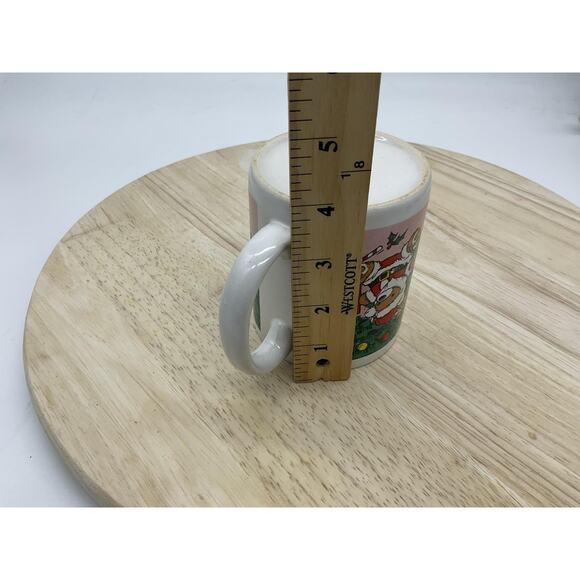 Vintage Christmas Teddy Bears Tree Ceramic Mug Holiday Coffee Cup Xmas 80s Cute - Picture 6 of 6